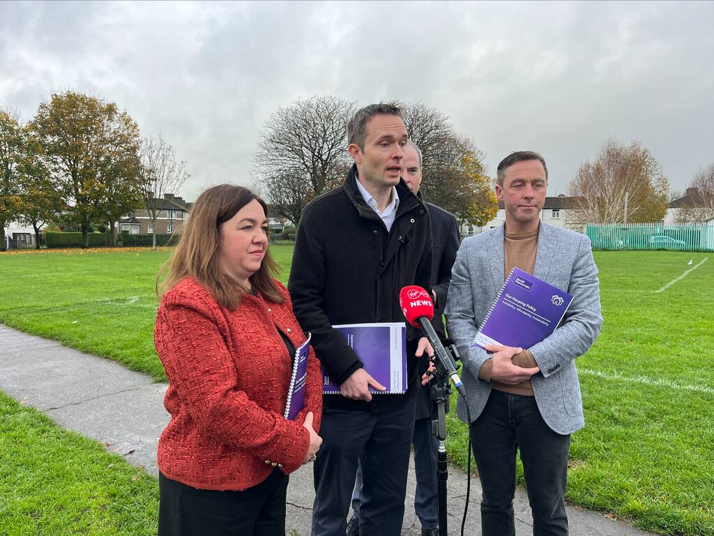 The Social Democrats launched their housing plan in Marino, the first social housing project built in the State. Photograph: Sarah Burns.