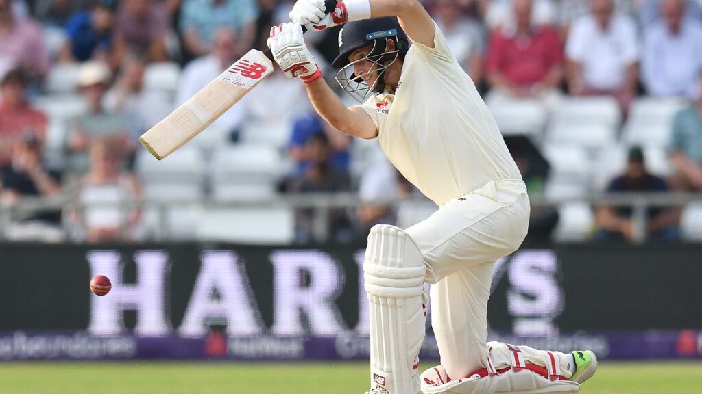 England’s captain Joe Root bats on the first day of the second Test cricket match between England and Pakistan at Headingley cricket ground in Leeds. Photograph: Oli Scarff/AFP/Getty Images