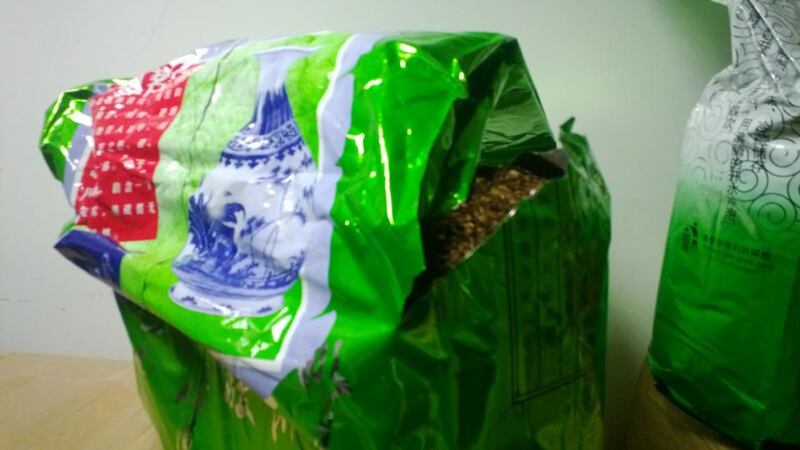 The quarter tonne of tobacco was concealed in bags marked as tea from China. Photograph: Revenue