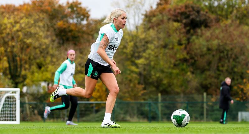 Denise O'Sullivan during an Ireland training session in Abbotstown on Tuesday. Photograph: Nick Elliott/Inpho