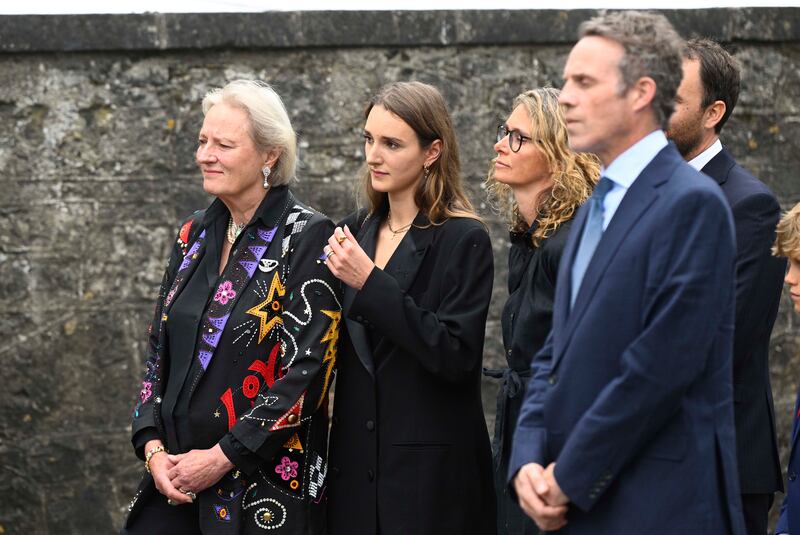Henry Mount Charles's wife Iona (left) and family members. Photograph: Mark Marlow/PA Wire