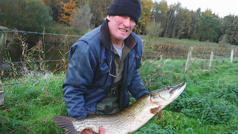Sean Sherry from Lusk, Co Dublin, with 10kg pike from the river Inny.