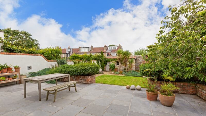 Stone patio and back garden