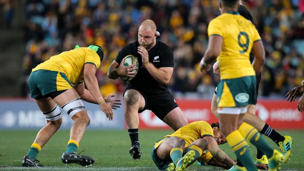 Owen Franks: will become the ninth player to achieve 100 caps for the All Blacks when they take on Australia at Eden Park in Auckland. Photograph: David Neilson/Inpho