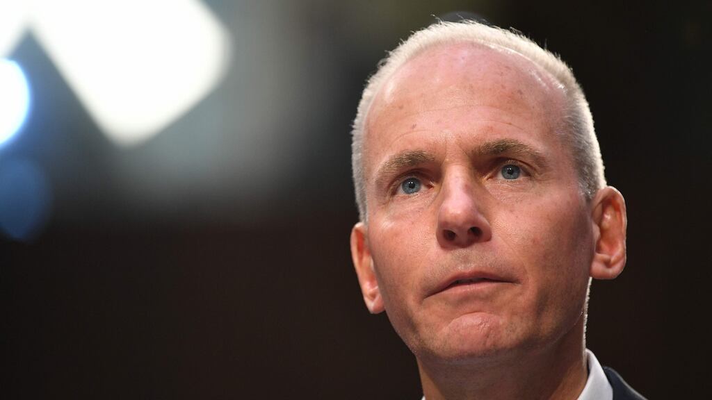 Dennis Muilenburg was fired from the job in December as the company failed to contain the fallout from a pair of fatal crashes that halted output of its bestselling 737 MAX jetliner and tarnished its reputation with airlines and regulators. Photograph: Mandel Ngan/AFP via Getty