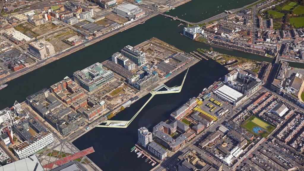 CGI of an urban baths project at Grand Canal Dock prepared by architects Urban Agency