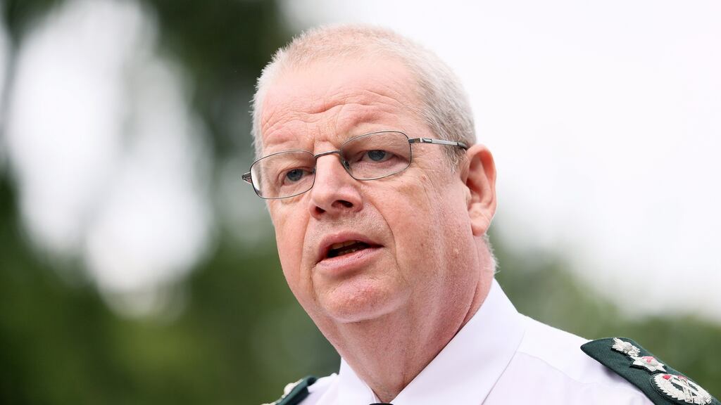 PSNI Chief Constable Simon Byrne at police headquarters, east Belfast, on the release of a report into policing in south Armagh. Photograph: Jonathan Porter/PressEye