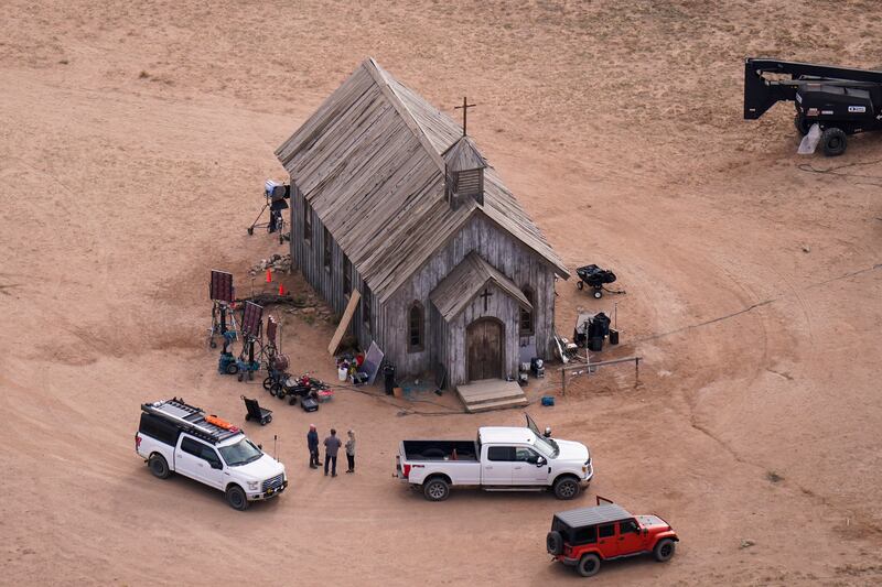The Bonanza Creek Ranch film set in Santa Fe where the shooting happened. Photograph: Jae C Hong/AP