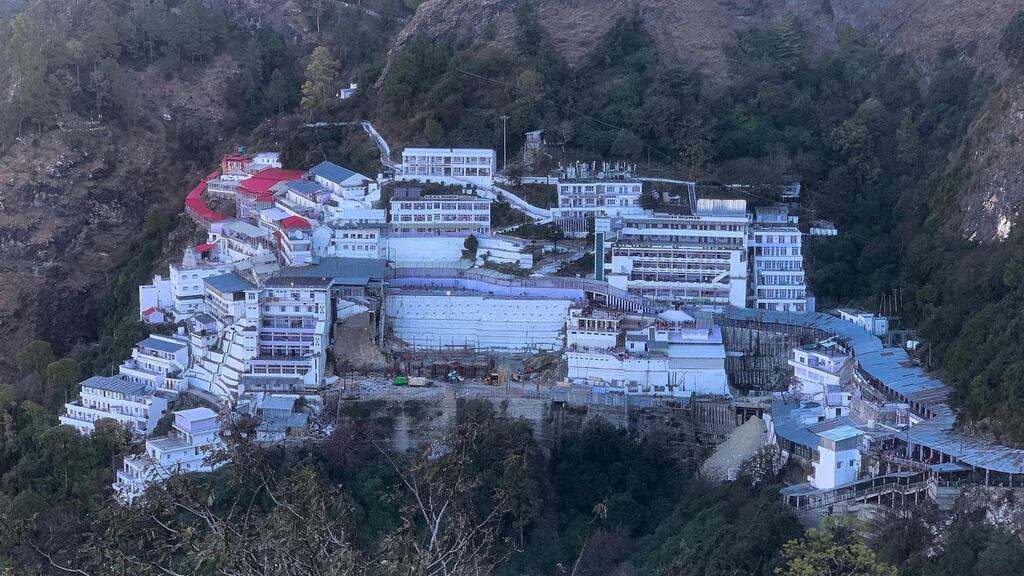 A November 22nd, 2021 view of the Vaishno Devi shrine, where at least 12 people have died in a stampede at a religious shrine in India. Photograph: VIJAY MATHUR/AFP via Getty Images