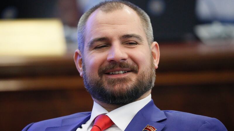 Maxim Suraikin, leader of the Communists of Russia political party. Photograph: Yuri Kochetkov/EPA
