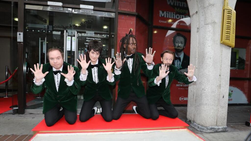 The Celebrations perform at the National Lottery’s offices in the Irish Life Centre on Abbey Street Lower, Dublin 1: Just 30 cent of every euro spent on the Lotto goes to good causes. Photograph: Mac Innes