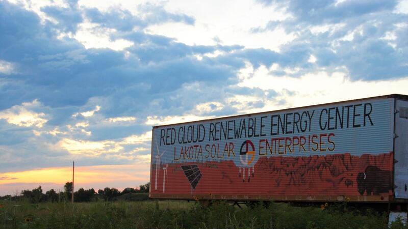 The Red Cloud Renewable Energy Centre in Pine Ridge: trains Native Americans from across the US in solar and other renewable technologies. Photograph: Stephen Starr