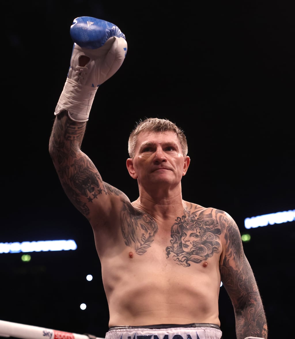 Boxer Ricky Hatton before the exhibition bout against Marco Antonio Barrera at the AO Arena, Manchester in 2022. Photograph: Ian Hodgson/PA