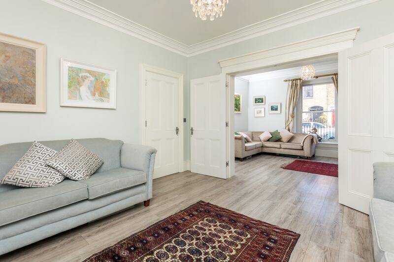 Interconnected reception rooms.