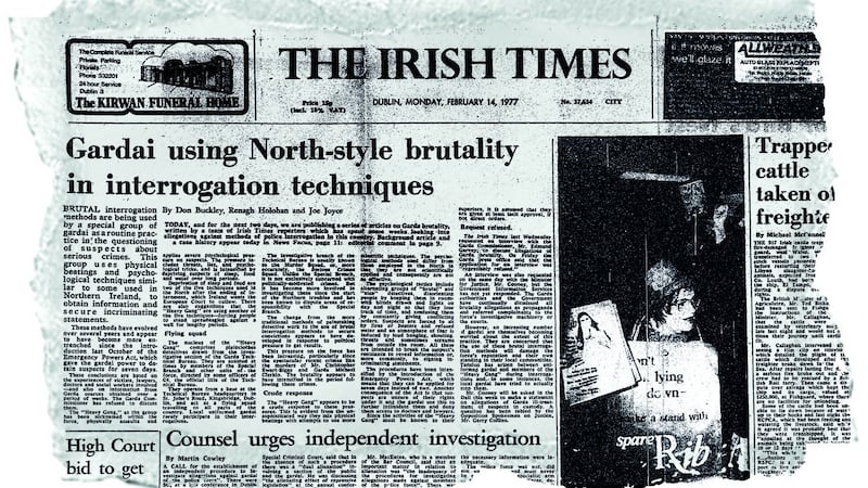 The Irish Times headline that broke the ‘”heavy gang” story in 1997