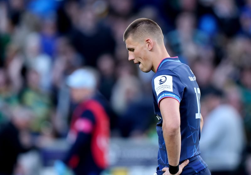Leinster outhalf Sam Prendergast misses out on the Lions tour this time around. Photograph: Billy Stickland/Inpho