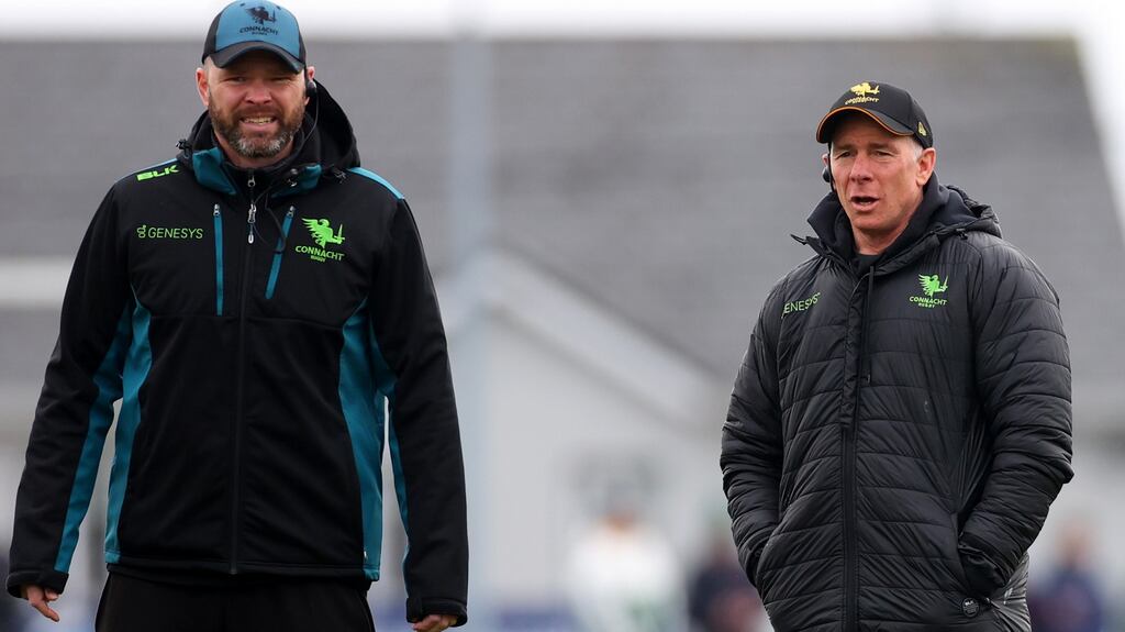 Peter Wilkins and Andy Friend have been preparing Connacht for a crucial block of URC games. Photograph: James Crombie/Inpho