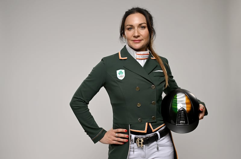 Abigail Lyle during the Team Ireland Paris 2024 team announcement for Equestrian in July 2024. Photo by Ramsey Cardy/Sportsfile