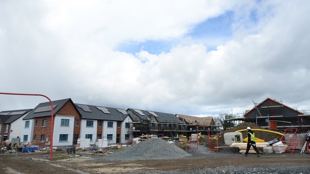 The Bay Meadows development in north Dublin under construction. The recent purchase of 112 homes there by Round Hill Capital drew a strong public reaction about the role of investors in the housing market. Photograph: Dara Mac Dónaill/The Irish Times