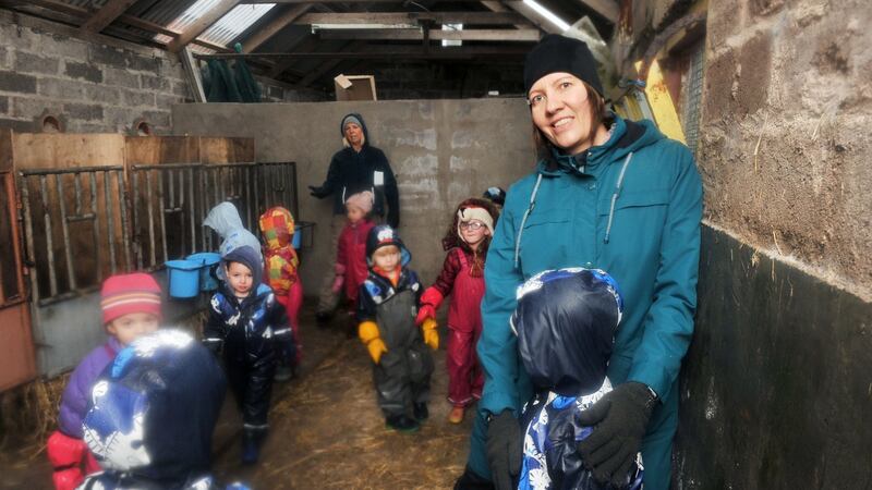 Miina Murphy of the Kildinan Pre-school, based on her family farm in Kildinan, Co Cork. Photograph: Daragh Mc Sweeney/Provision