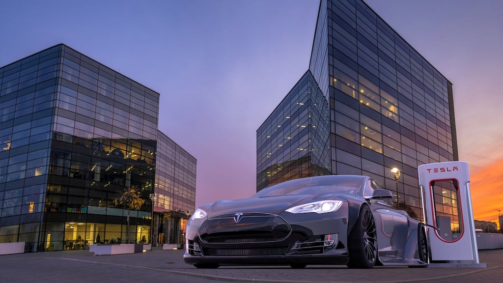 Tesla electric car: Manic activity in stocks such as Tesla is contributing to the fourth great bubble he has witnessed, says Jeremy Grantham of GMO. File photograph: iStock
