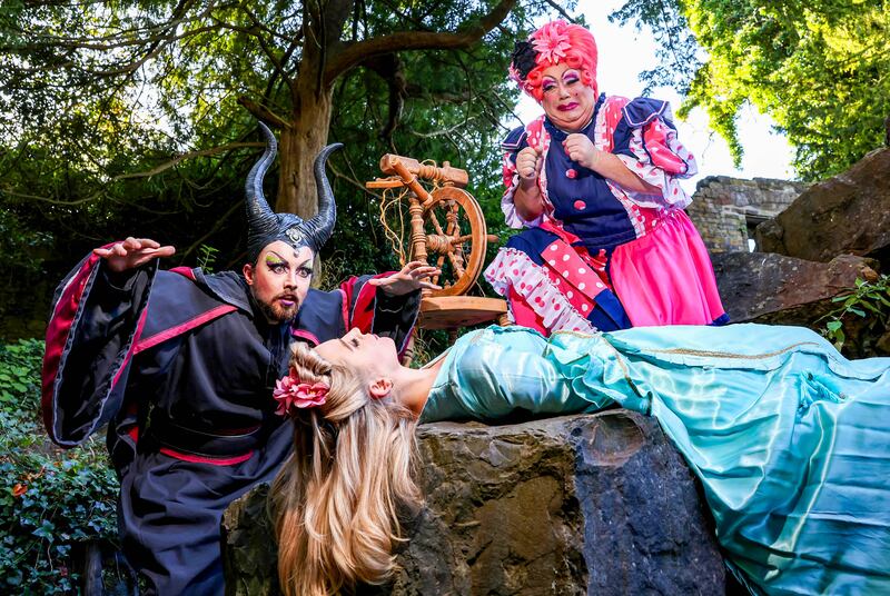 Leah Williamson, Robbie Capaldi and Gary Mountaine rehearsing a scene from Sleeping Beauty. Photograph: Marc O'Sullivan