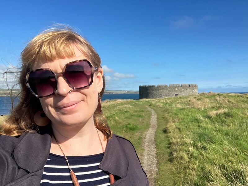 Author Jan Carson at Fort Island on the Isle of Man