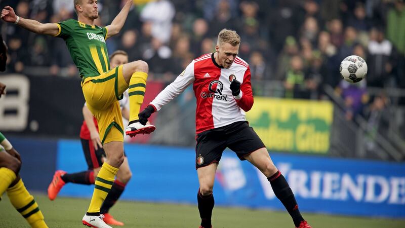 Nicolai Jorgensen is set to feature on Saturday despite fracturing his wrist playing for Feyenoord. Photograph: Olaf Kraak/EPA