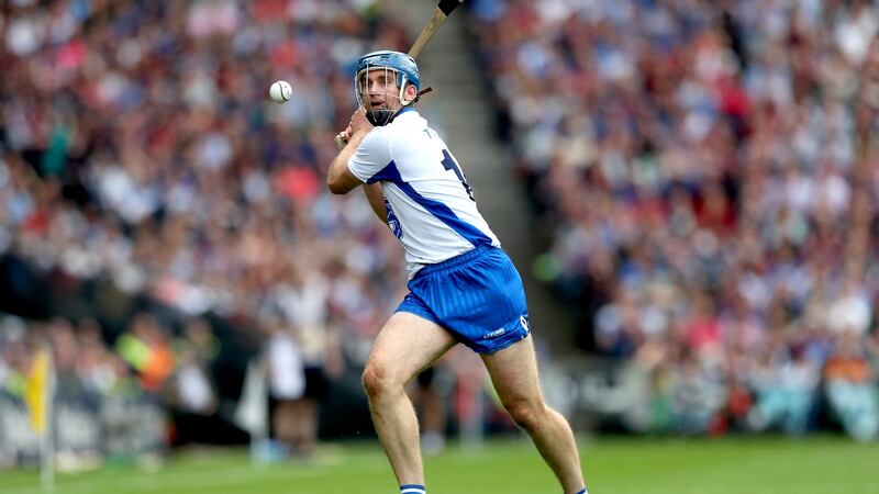 Michael Brick Walsh plays a pass during the All-Ireland final. Photo: James Crombie/Inpho