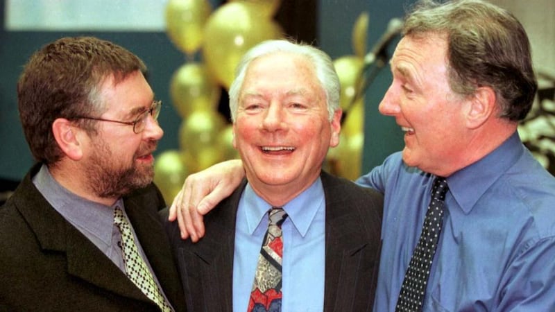RTÉ radio: Joe Duffy with his fellow presenters Gay Byrne and Mike Murphy in 1998. Photograph: Colin Keegan/Collins