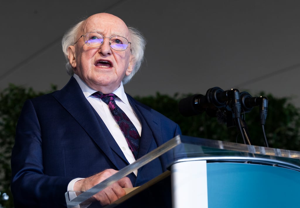 President Michael D Higgins said the protection of public libraries and their staff from attacks by the far right should be regarded as a priority. Photograph: Sam Boal/Collins Photos