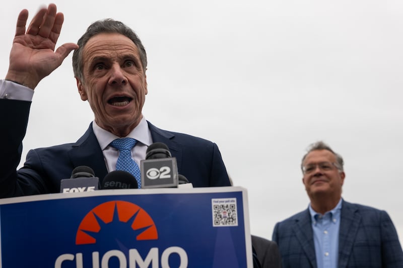 Former governor Andrew Cuomo holds a news conference in Staten Island on October 29th. Photograph: Spencer Platt/Getty Images