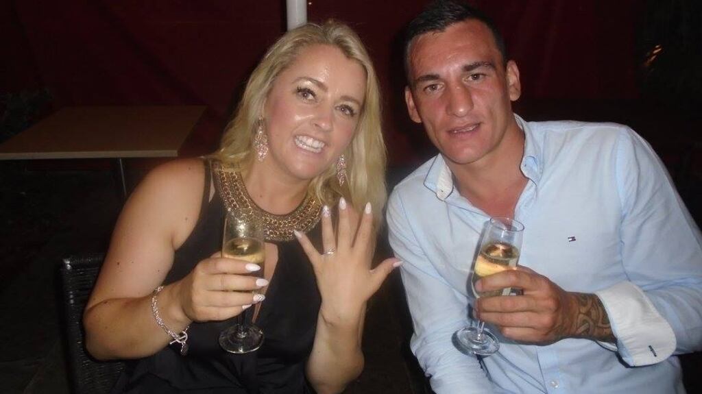 Irish man David Walsh who has been fatally stabbed in Sydney is seen with his fiancee Tina Cahill shortly after they got engaged. Photograph: Facebook