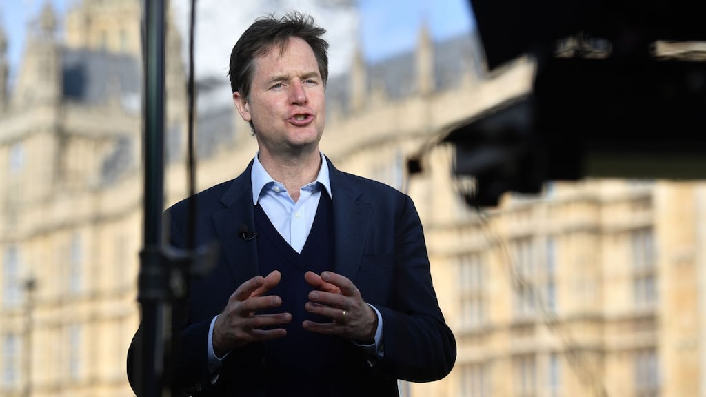 Nick Clegg maintains that hopes of a soft border are ‘illogical nonsense’ and that the UK government is trying to have its cake and eat it too. Photograph: Ben Stansall/AFP/Getty