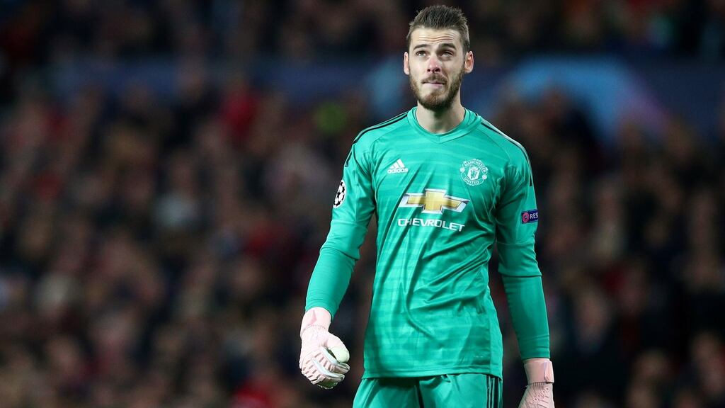Manchester United’s David de Gea. The Spaniard’s deal expires next summer, though the club have an option to extend it for a further 12 months. Photograph: Reuters/Hannah McKay