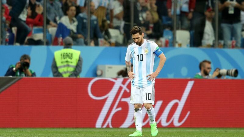 Lionel Messi during the Group D defeat to Croatia. Photograph: Gabriel Rossi/Getty Images