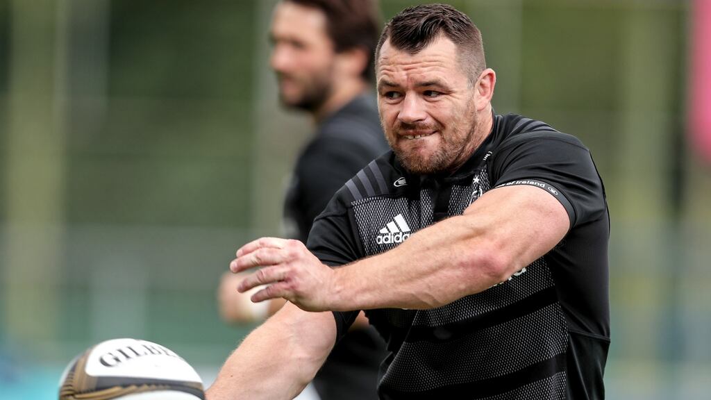 Cian Healy training with the Leinster squad at Energia Park, Donnybrook on Monday. Photograph: Laszlo Geczo/Inpho