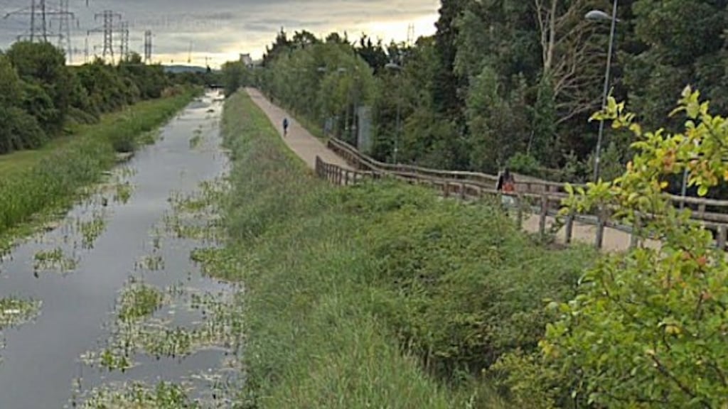 Section of the Grand Canal pedestrian walk that links Kylemore Road in Ballyfermot with Inchicore. Photograph: Google Street View