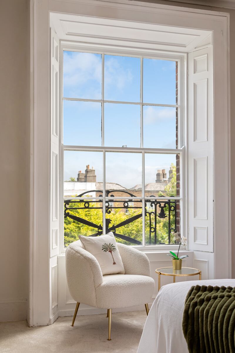 Sash window in bedroom