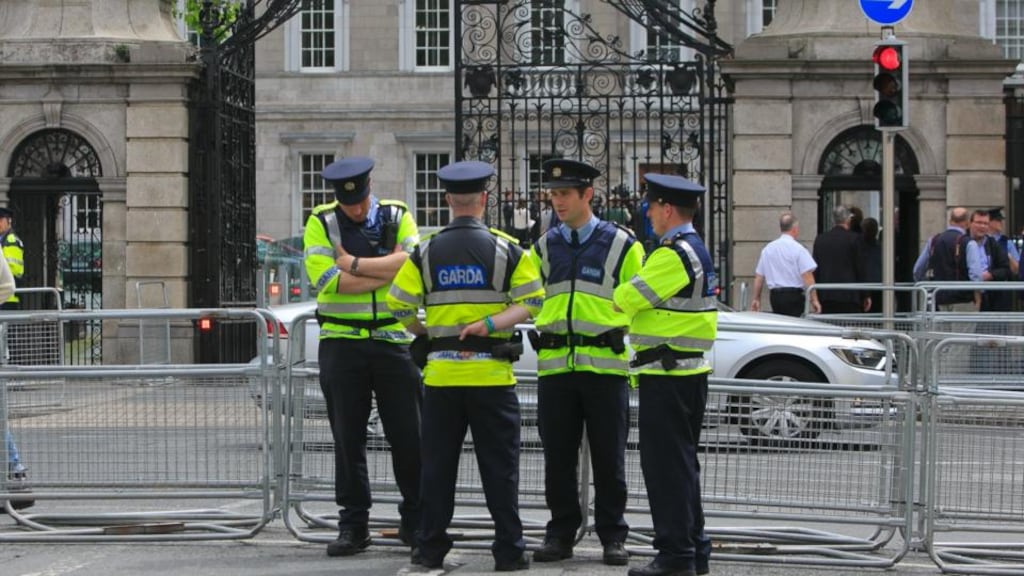 Gardaí outside Leinster House. File  photograph: Gareth Chaney/Collins