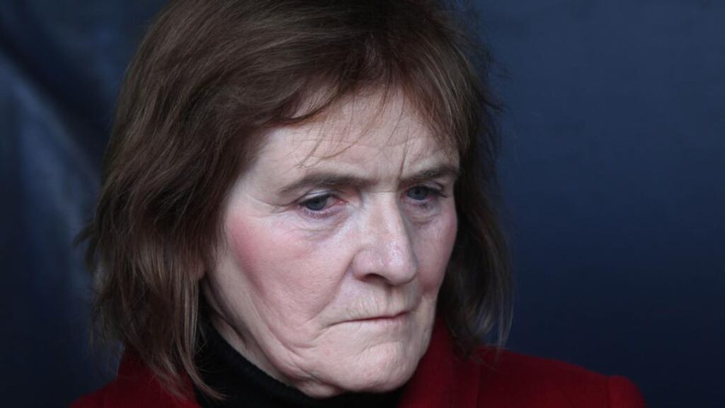 Patricia Quinn, wife of businessman Sean Quinn, during a rally in support of Quinn and his family in Ballyconnell, Co Cavan last October. Photograph: Niall Carson/PA Wire