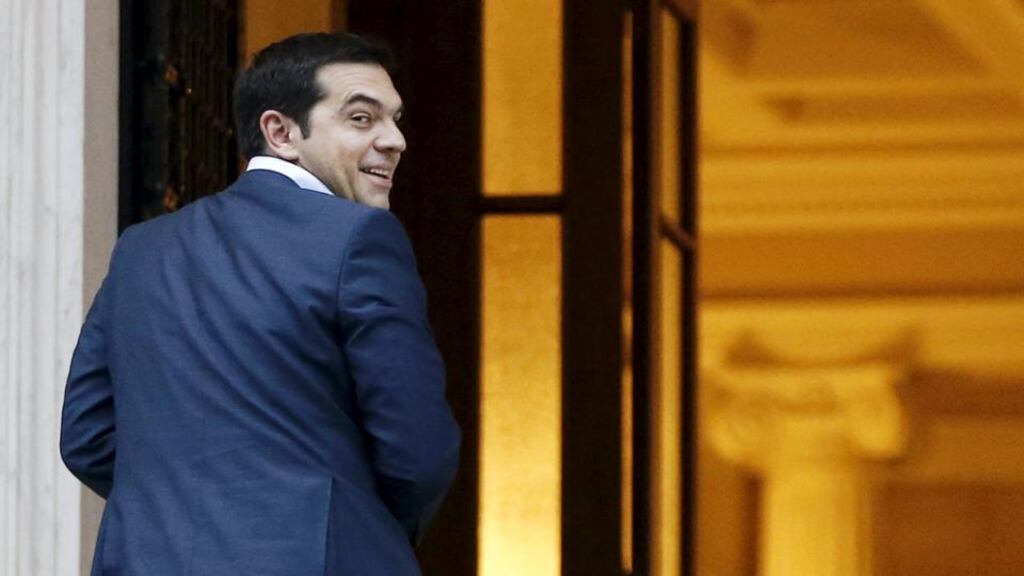 Greek prime minister Alexis Tsipras arrives at the Maximos Mansion in Athens for a crucial governmental council meeting yesterday evening. Photograph: Alkis Konstantinidis/Reuters