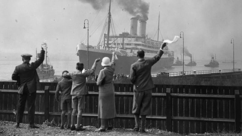 Danger ahead: the SS Orontes, the Orient liner on which Rachel Rhys has set A Dangerous Crossing, leaves London for Australia in the 1930s. Photograph: Davis/Getty