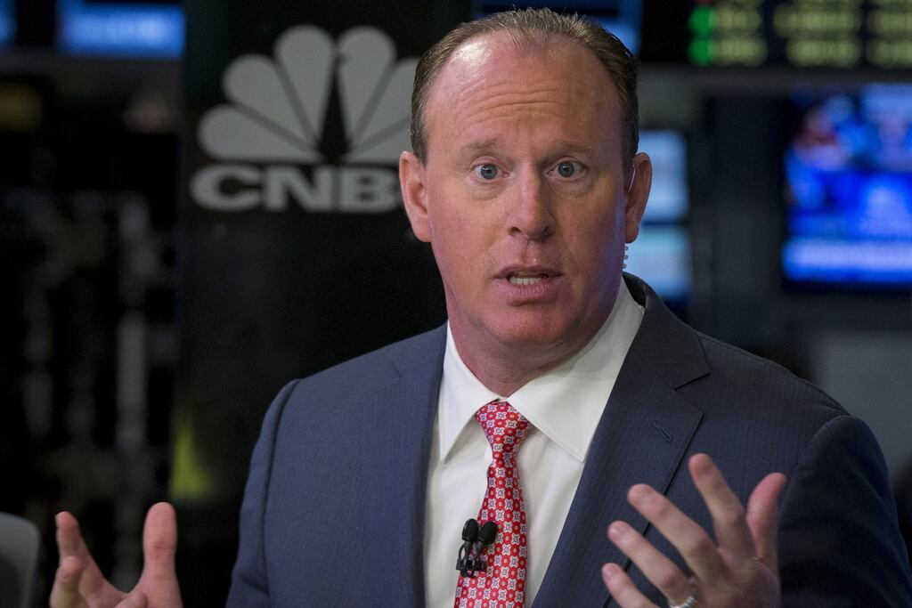 Timothy Walbert, Horizon Pharma chairman & CEO. The Dublin based pharma group has raised its offer to buy Depomed to $33 per share, contingent on the smaller drugmaker agreeing to start takeover talks. (Photograph: Brendan McDermid/Reuters)