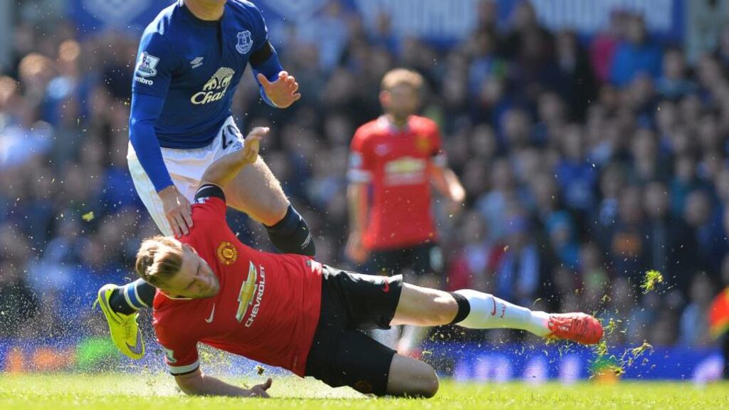 Manchester United’s Luke Shaw is available again this week after picking up an injury two weeks ago against Everton. Photo: Peter Powell/PA