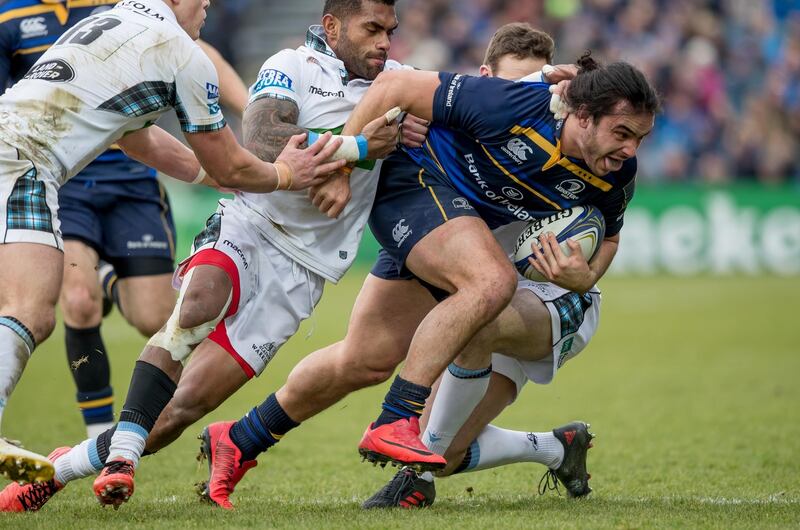 James Lowe playing for Leinster against Glasgow Warriors in Dublin’s RDS on January 1st, 2018 Photograph: Morgan Treacy/INPHO