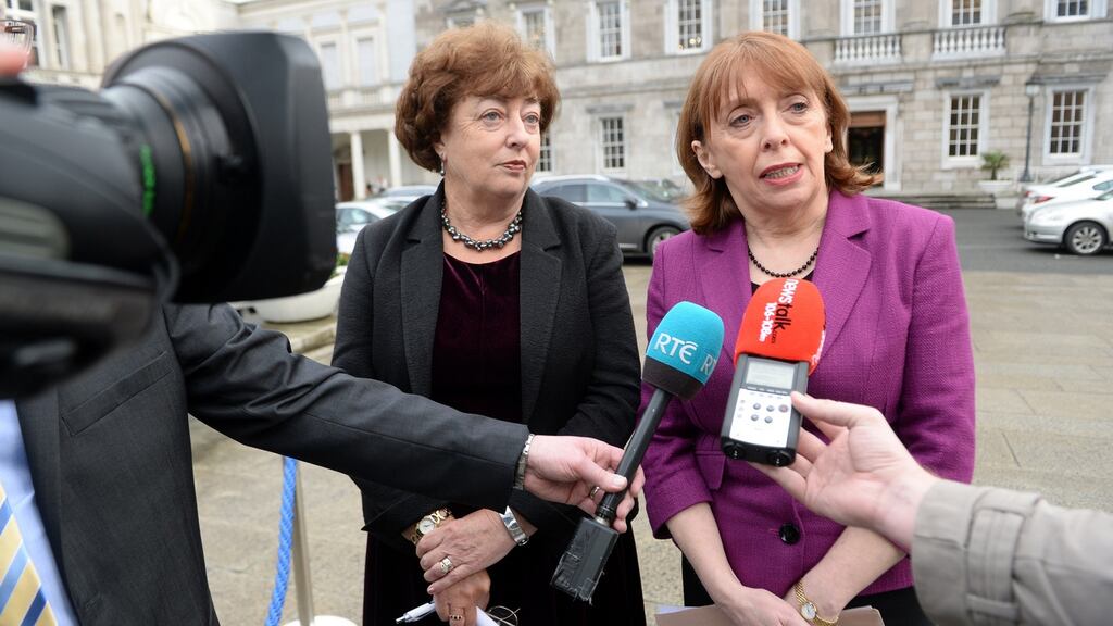 Social Democrat Róisín Shorthall, alongside fellow party-member Catherine Murphy. Ms Shorthall says the party’s Bill would, if enacted, “eradicate one of the great discriminations of Irish society”. Photograph: Cyril Byrne