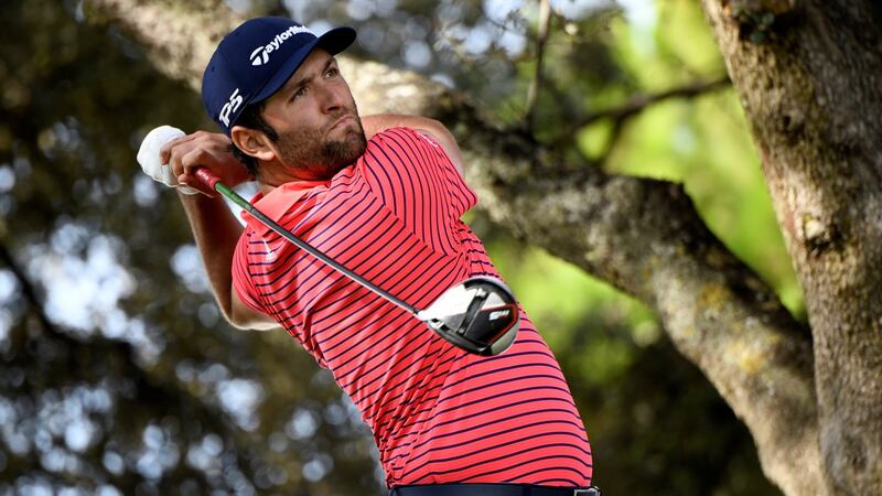Spanish golfer Jon Rahm competes in the final day of the Mutuactivos Open de Espana golf tournament in Madrid. Photograph: Victor Lerena/EPA