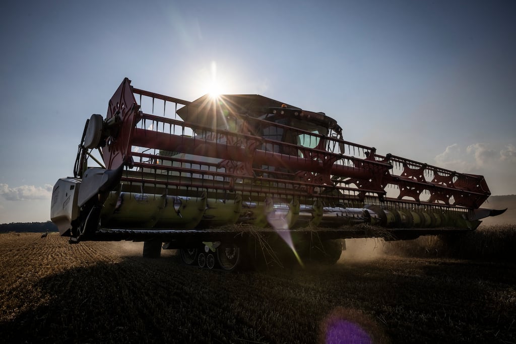 Padraig Lowry had been trying to deal with a blockage in the combine harvester chute when his arm was sucked into the moving parts of the machine. Photograph: Ed Ram/Getty Images
