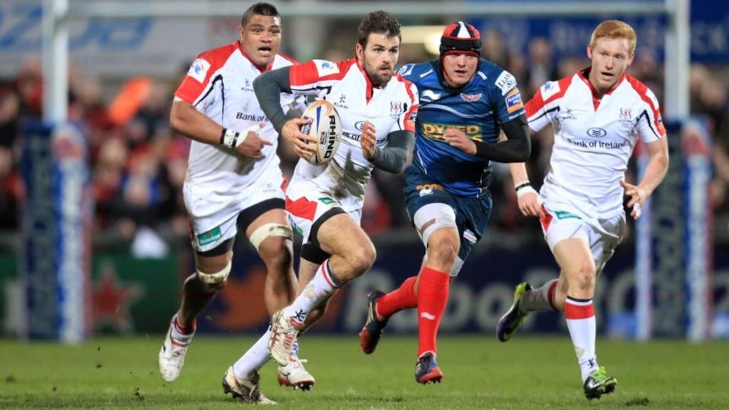 Jared Payne: back from injury and will start on the bench against Zebre. Photograph: Darren Kidd/Presseye/Inpho